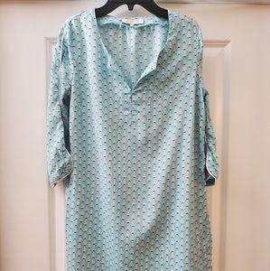 Yves Delorme Laurence Tavernier blue Tunic 100% Cotton Sz XS New without tags